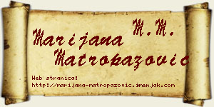 Marijana Matropazović vizit kartica